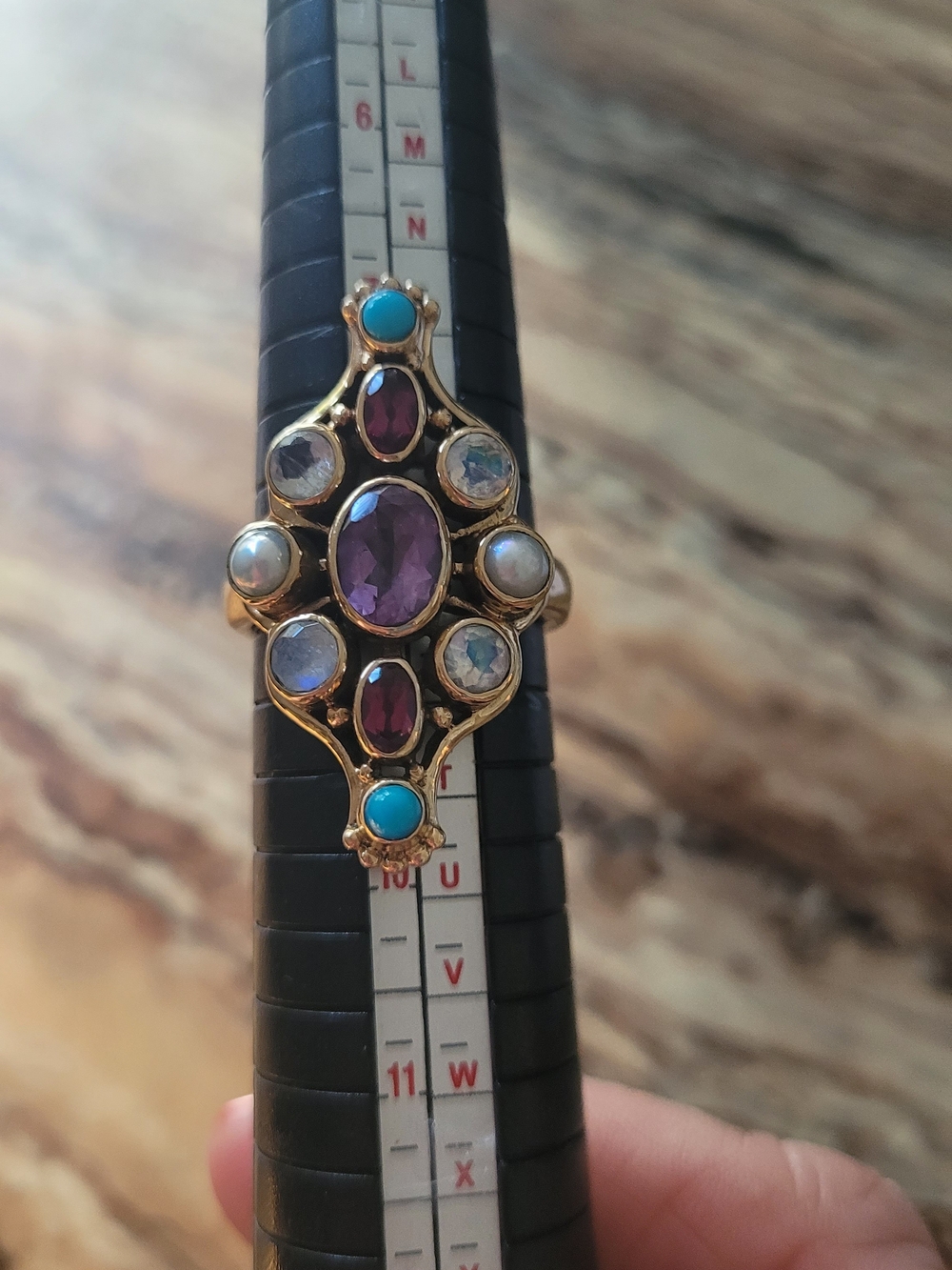 Nicky Butler Gold-Tone Ring with Multi Gem Stones